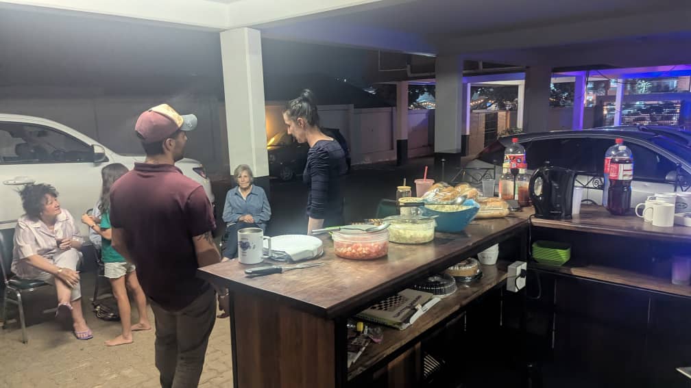 Braai setup with delicious food and drinks