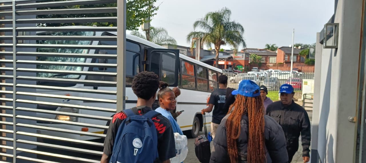 Large group enjoying hotel amenities together