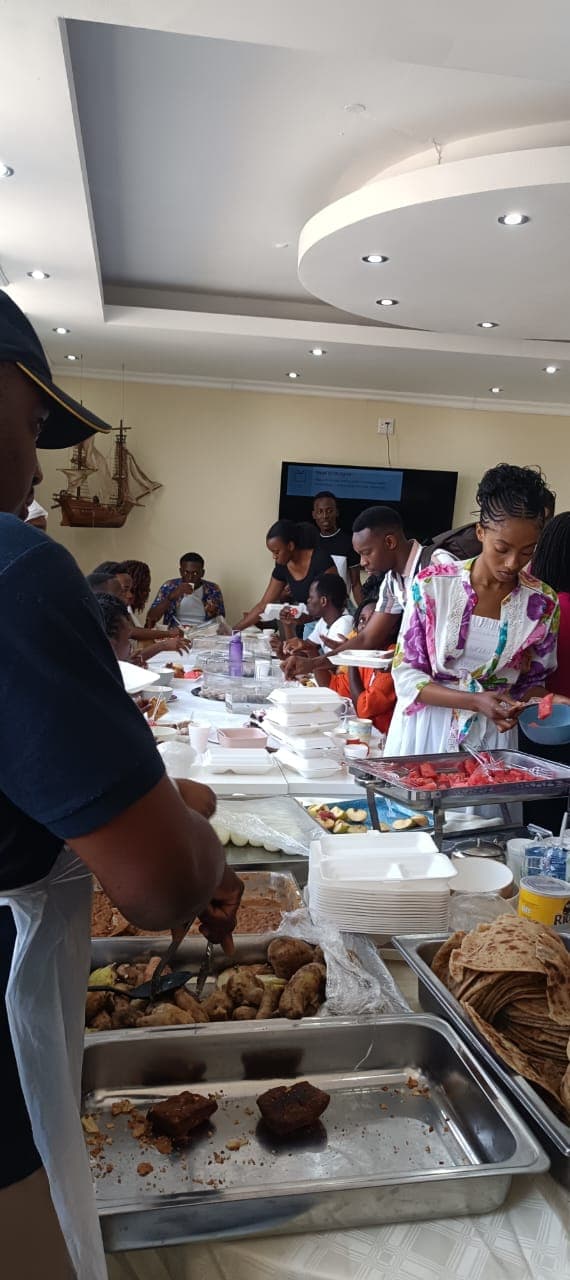 Social club event with group dining